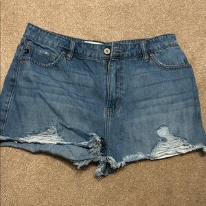 KanCan Blue Distressed Jean Shorts